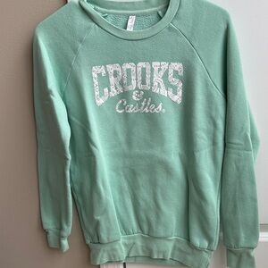 Crooks & Castles Light Green/aqua Crew Neck Sweatshirt